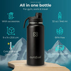 Bouteille isotherme en acier inoxydable – Noir