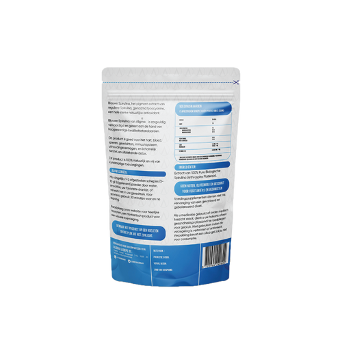 Biologische Blauwe Spirulina poeder superfood 75 gram - Nutrition Geeks Supplementen en Shilajit-levering